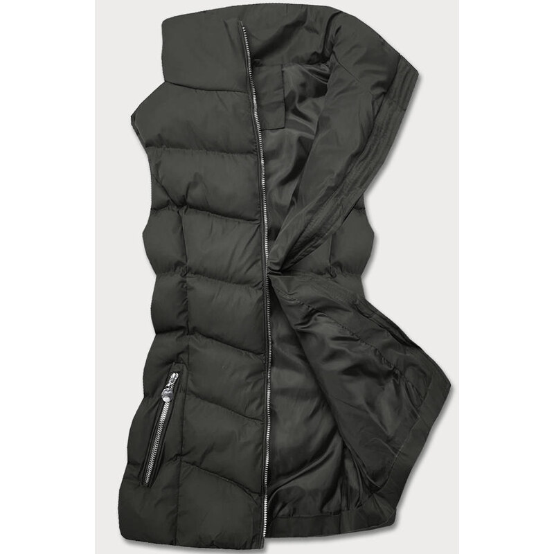 J.STYLE Péřová dámská vesta v army barvě (5M719-136) 74074869
