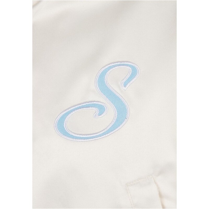 Ladies Starter Satin College Jacket - palewhite