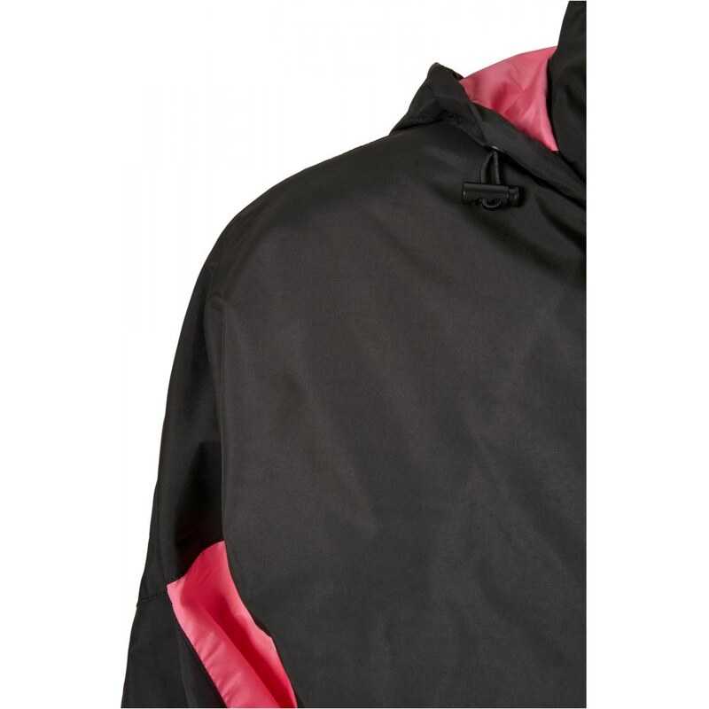 Ladies Starter Colorblock Halfzip Windbreaker - black/pinkgrapefruit