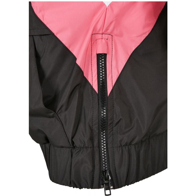 Ladies Starter Colorblock Halfzip Windbreaker - black/pinkgrapefruit