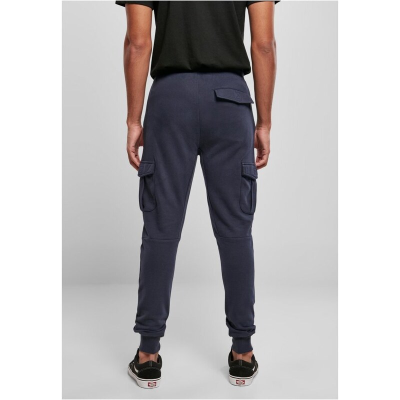 Tmavě modré pánské tepláky Urban Classics Fitted Cargo Sweatpants