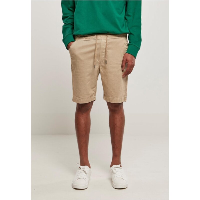 Pánské kraťasy Urban Classics Stretch Twill Joggshorts - béžové