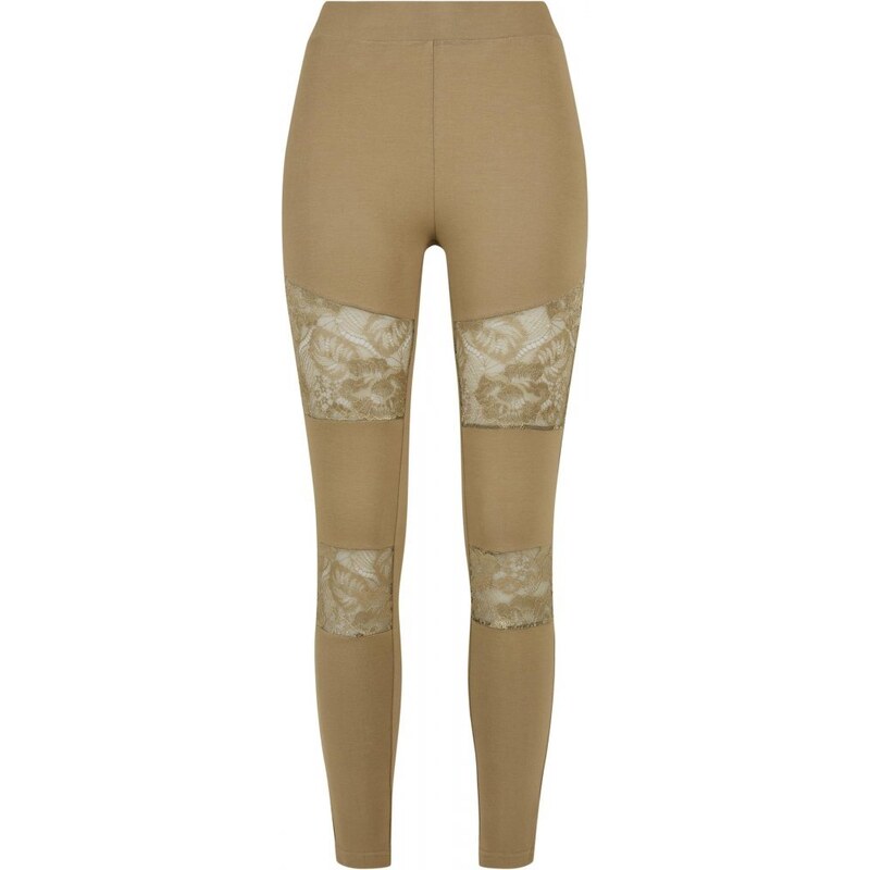 URBAN CLASSICS Ladies Laces Inset Leggings - khaki