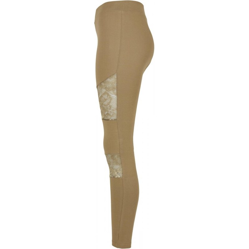 URBAN CLASSICS Ladies Laces Inset Leggings - khaki