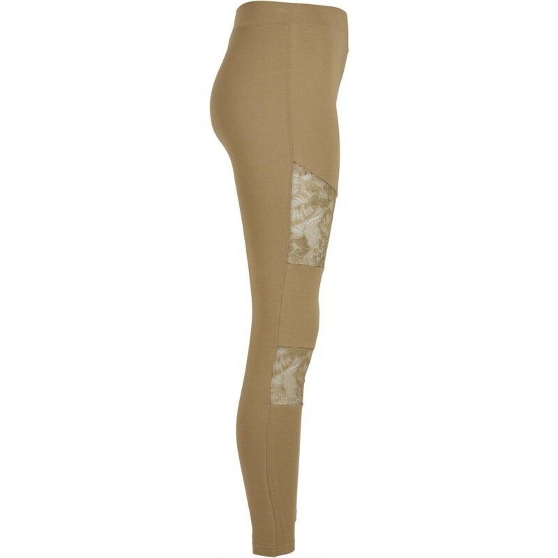 URBAN CLASSICS Ladies Laces Inset Leggings - khaki