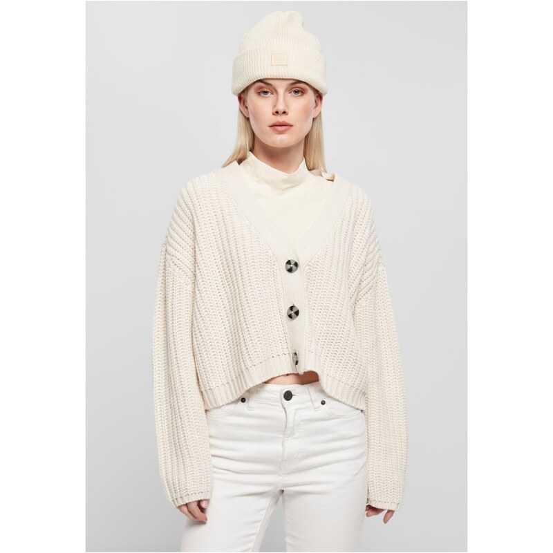 URBAN CLASSICS Ladies Oversized Cardigan - whitesand