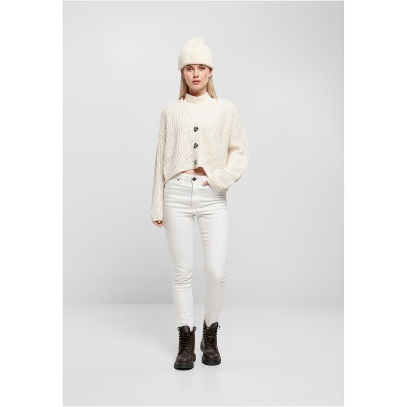 URBAN CLASSICS Ladies Oversized Cardigan - whitesand