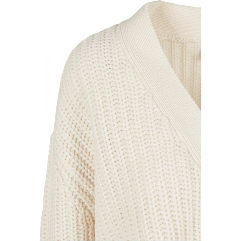 URBAN CLASSICS Ladies Oversized Cardigan - whitesand