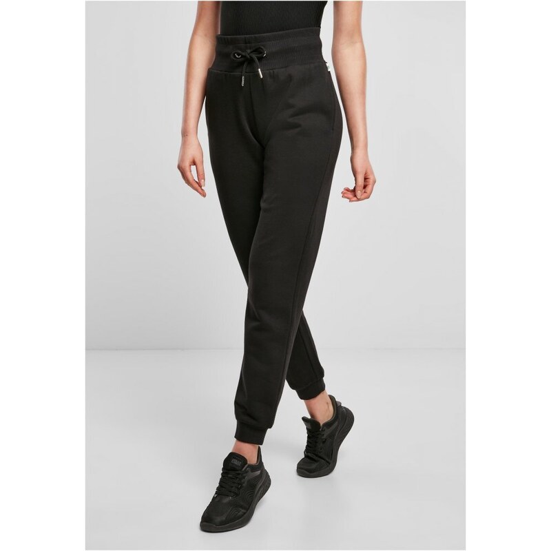 Dámské tepláky Urban Classics Ladies Organic High Waist Sweat Pants - černé