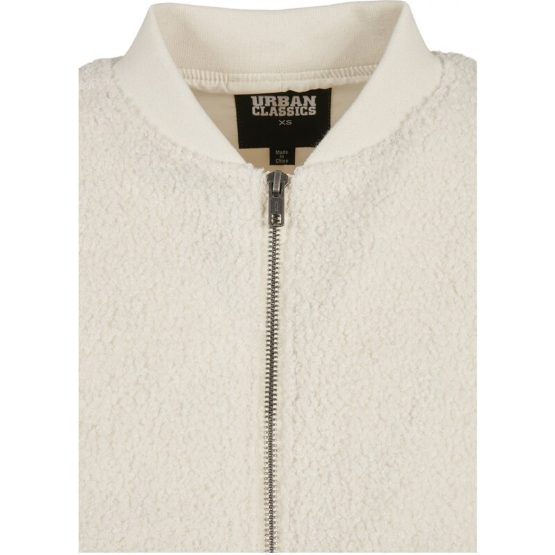 Dámská bomber bunda Urban Classics Oversized Sherpa - bílá