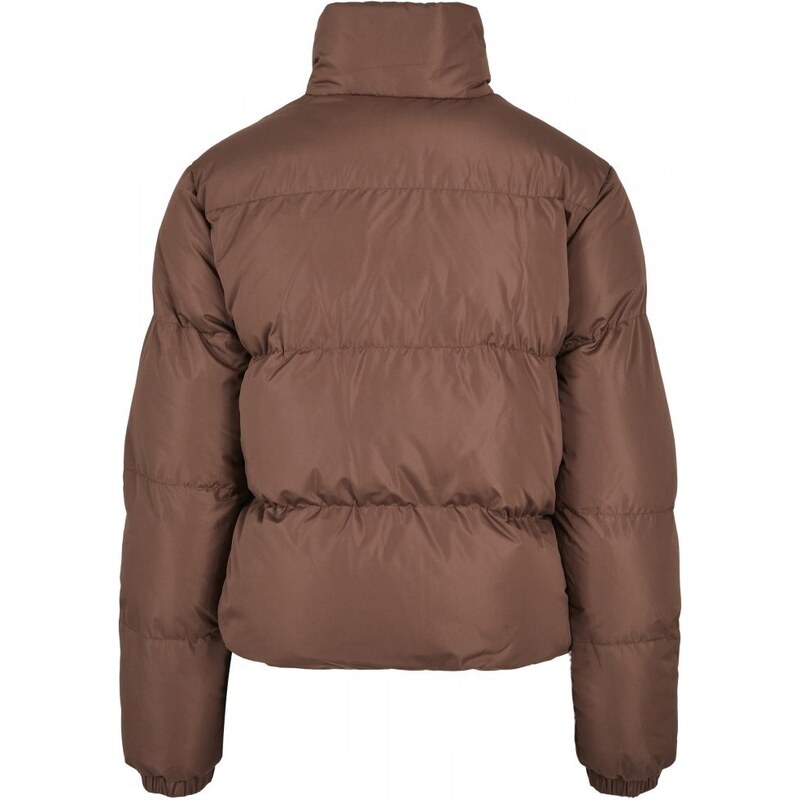 URBAN CLASSICS Ladies Short Peached Puffer Jacket - bark