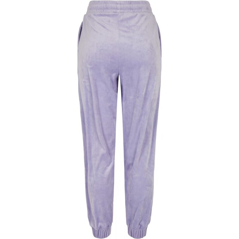 Dámské Urban Classics High Waist Ballon Velvet Sweat Pants - fialové