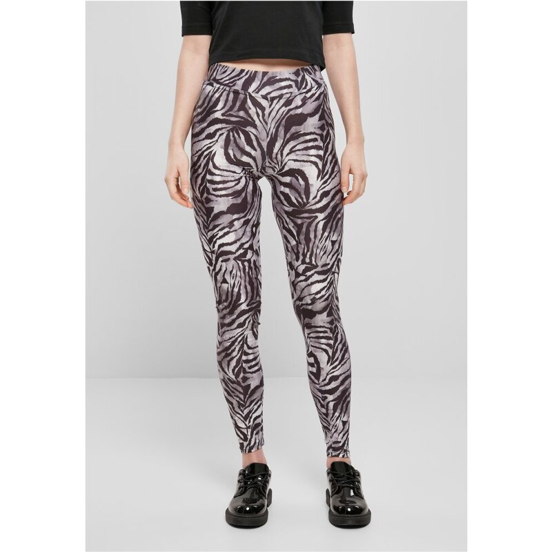 URBAN CLASSICS Ladies Soft AOP Leggings - blackzebra