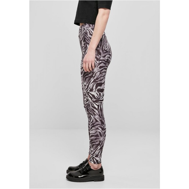 URBAN CLASSICS Ladies Soft AOP Leggings - blackzebra