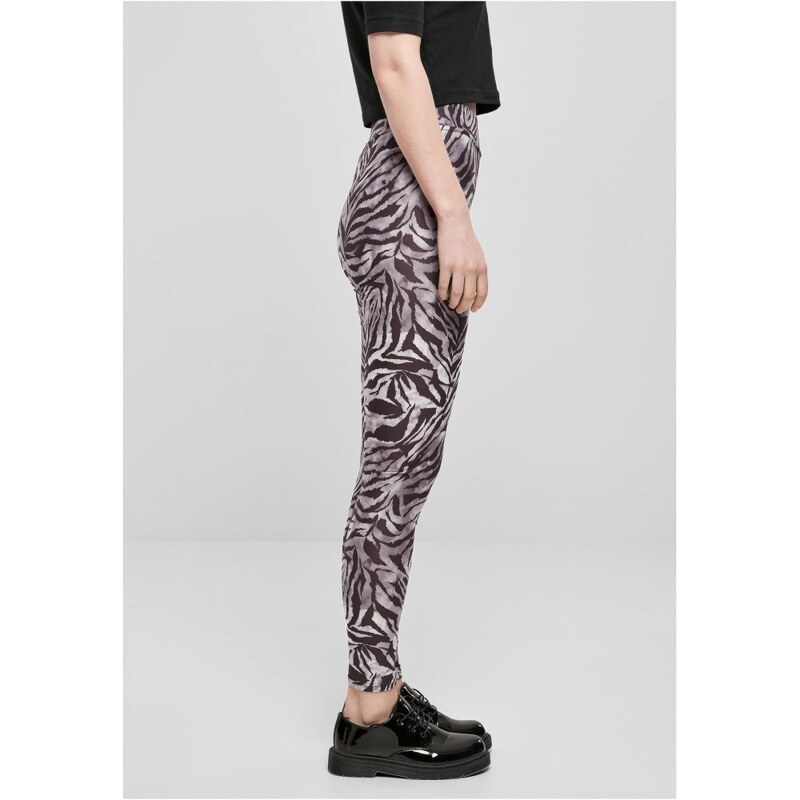 URBAN CLASSICS Ladies Soft AOP Leggings - blackzebra