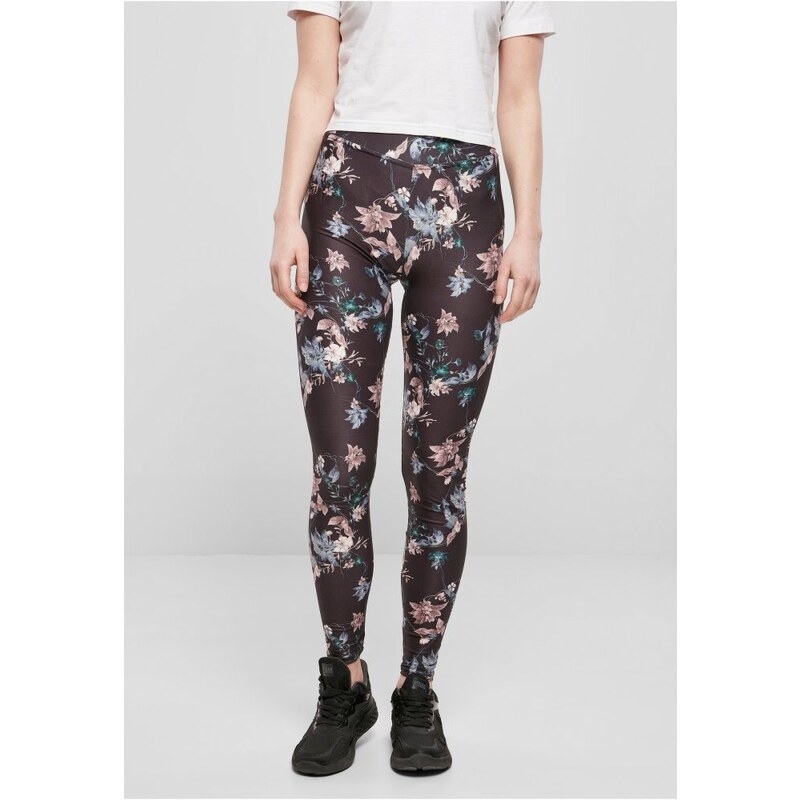 URBAN CLASSICS Ladies Soft AOP Leggings - blacksoftflower