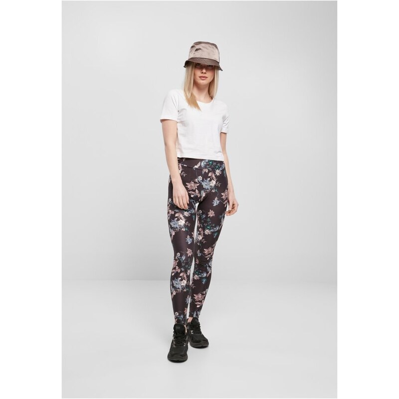 URBAN CLASSICS Ladies Soft AOP Leggings - blacksoftflower