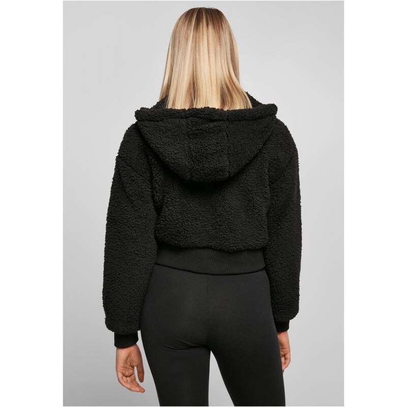 URBAN CLASSICS Ladies Short Oversized Sherpa Jacket - black