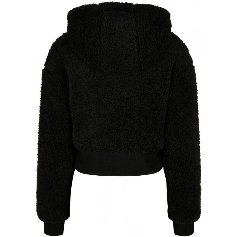 URBAN CLASSICS Ladies Short Oversized Sherpa Jacket - black