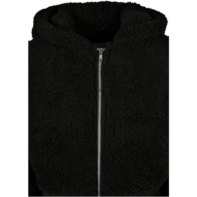 URBAN CLASSICS Ladies Short Oversized Sherpa Jacket - black