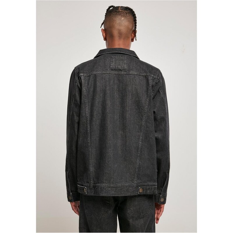 Pánská denim bunda Urban Classics Organic Basic - sepraná černá