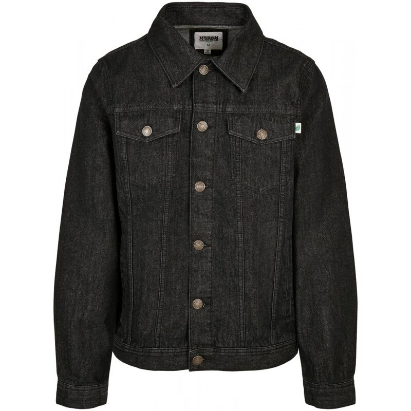 Pánská denim bunda Urban Classics Organic Basic - sepraná černá