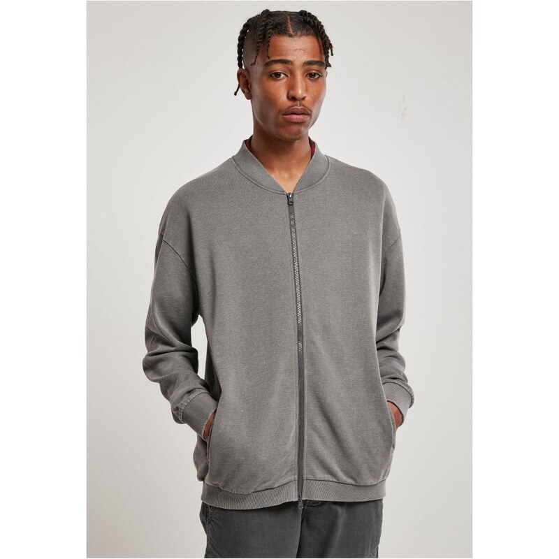 Pánská bomber mikina Urban Classics Washed Sweat - šedá
