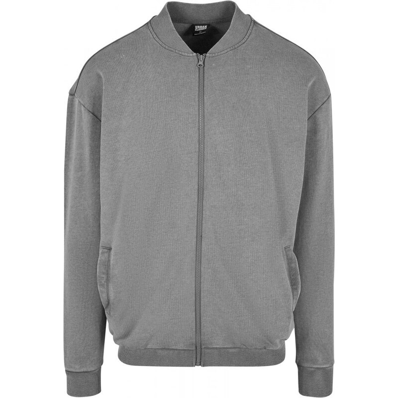 Pánská jarní bomber bunda Urban Classics Washed Sweat - šedá