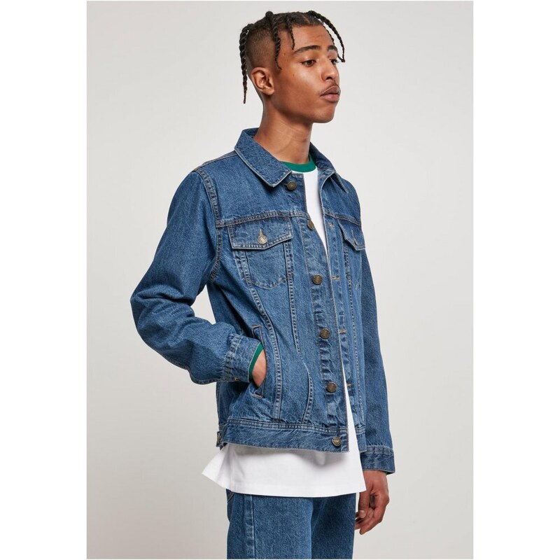 URBAN CLASSICS Pánská denim bunda Organic Basic - modrá