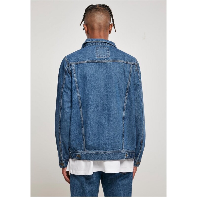 URBAN CLASSICS Pánská denim bunda Organic Basic - modrá