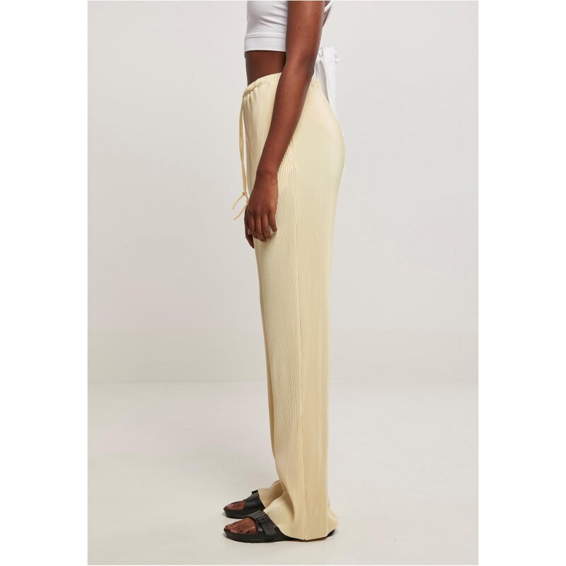 URBAN CLASSICS Ladies Plisse Pants - softyellow