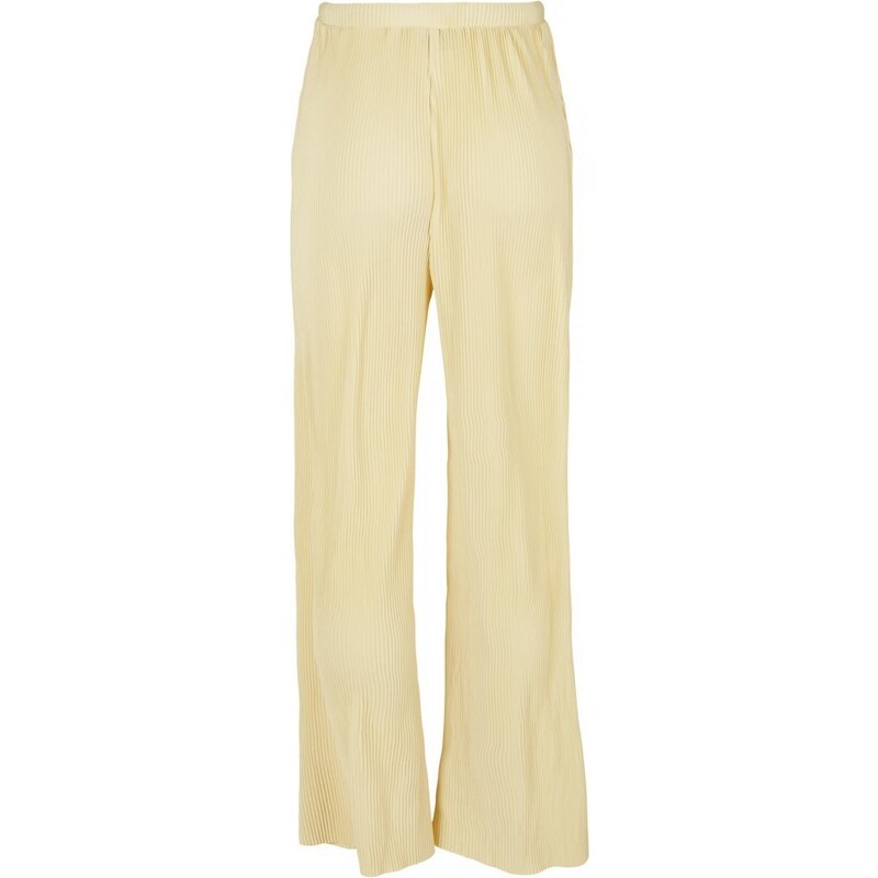 URBAN CLASSICS Ladies Plisse Pants - softyellow