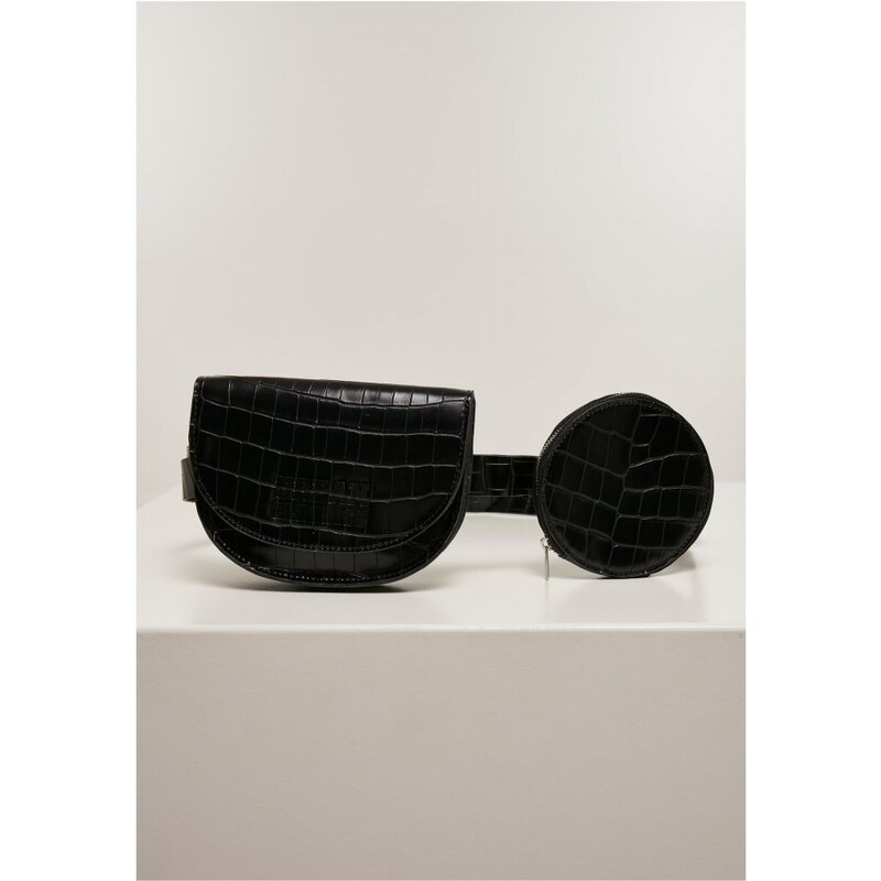 URBAN CLASSICS Croco Synthetic Leather Double Beltbag