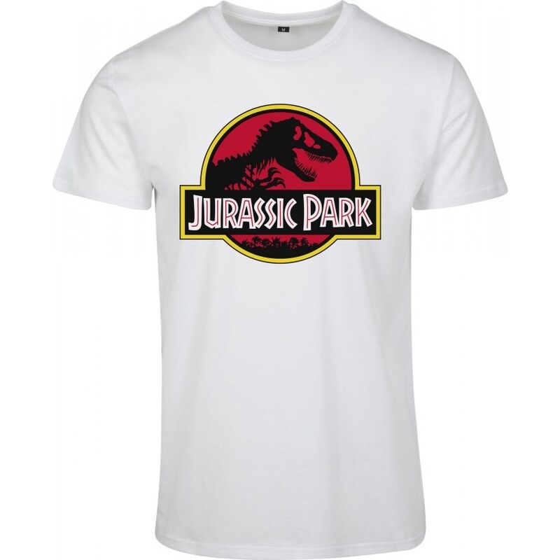 URBAN CLASSICS Tričko Universal Jurassic Park Logo Tee - white