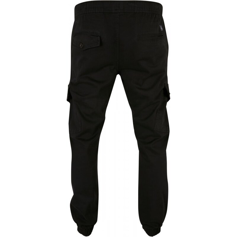 URBAN CLASSICS Pánské kalhoty Southpole Cargo Jogger W/ Zipper & D-Ring - jet black