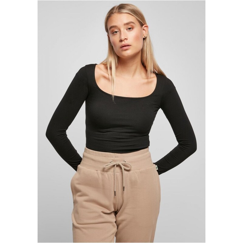 URBAN CLASSICS Ladies Organic Longsleeve Body - black