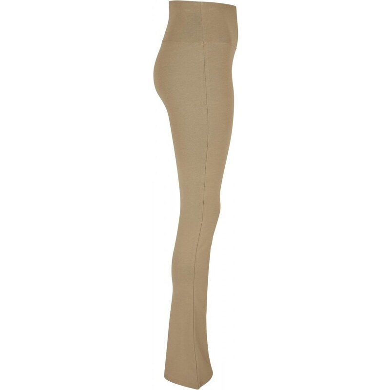 URBAN CLASSICS Ladies Organic Stretch Jersey Bootcut Leggings - khaki