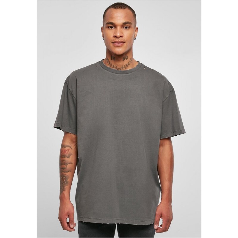 Pánské tričko Urban Classics Oversized Distressed - šedé