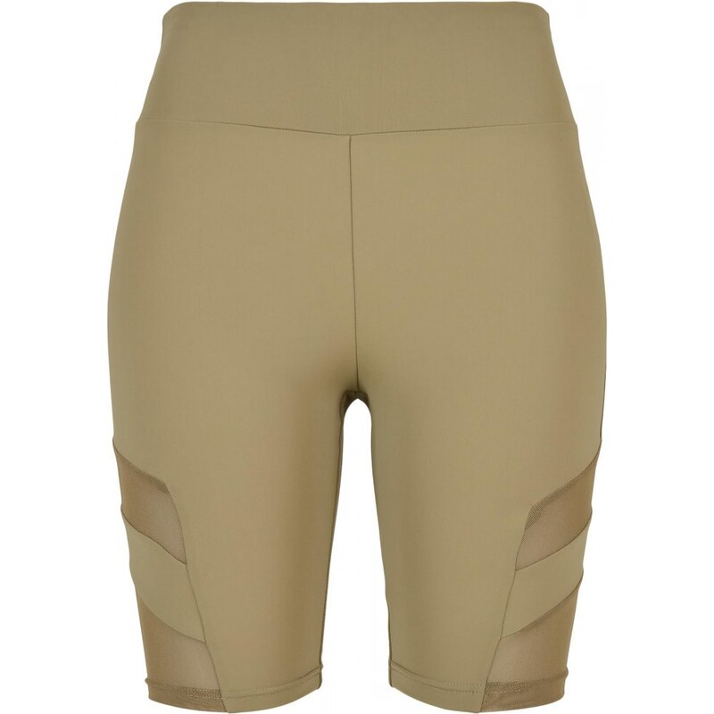 URBAN CLASSICS Ladies High Waist Tech Mesh Cycle Shorts - khaki