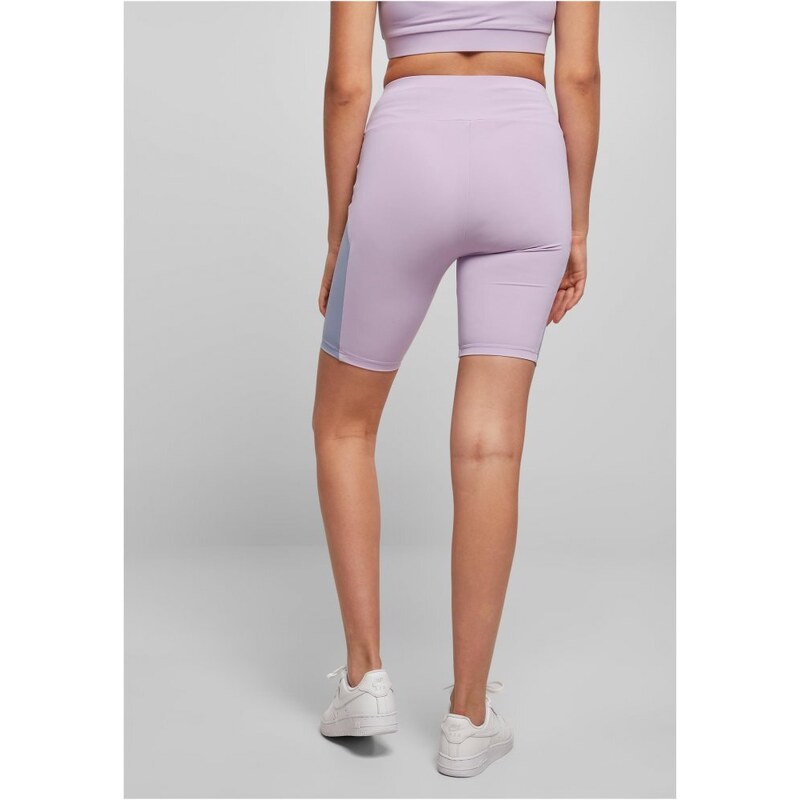 URBAN CLASSICS Ladies Color Block Cycle Shorts - lilac/violablue