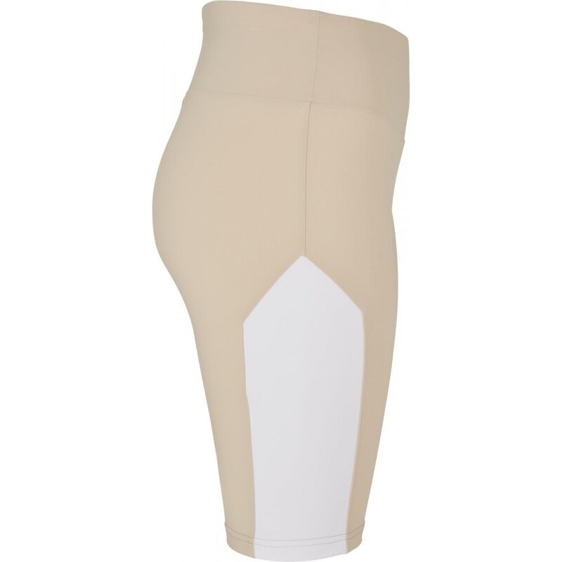 URBAN CLASSICS Ladies Color Block Cycle Shorts - softseagrass/white