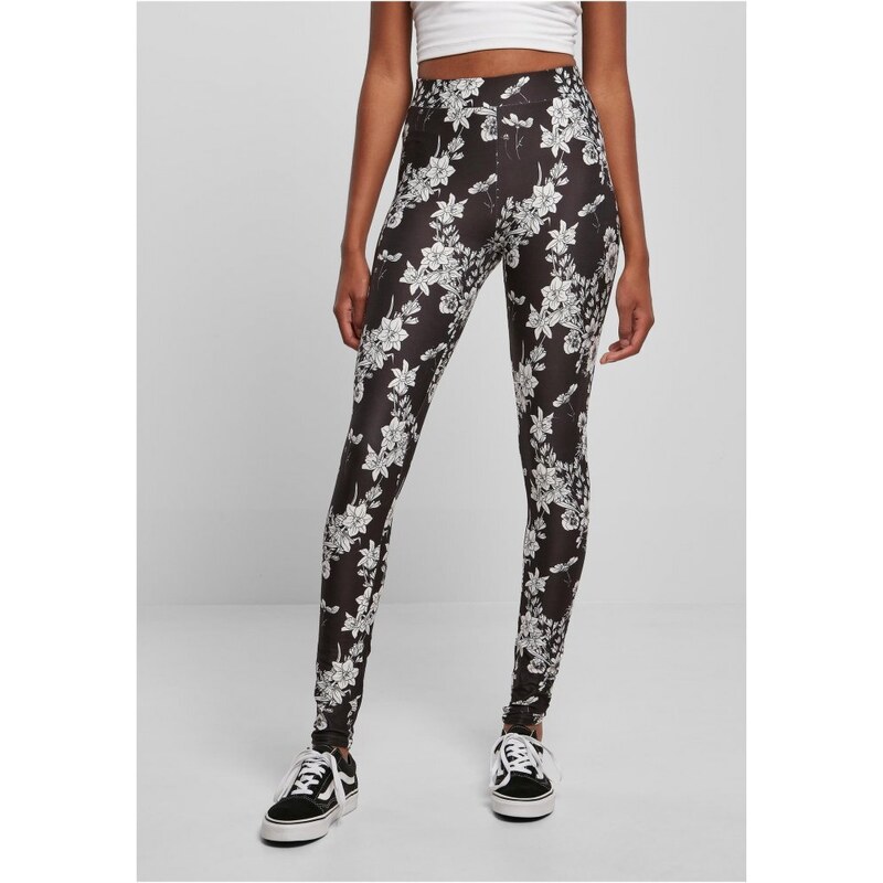 URBAN CLASSICS Ladies Soft AOP Leggings - blackflower