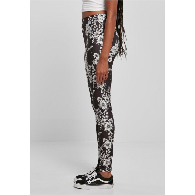 URBAN CLASSICS Ladies Soft AOP Leggings - blackflower