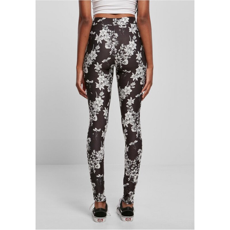URBAN CLASSICS Ladies Soft AOP Leggings - blackflower