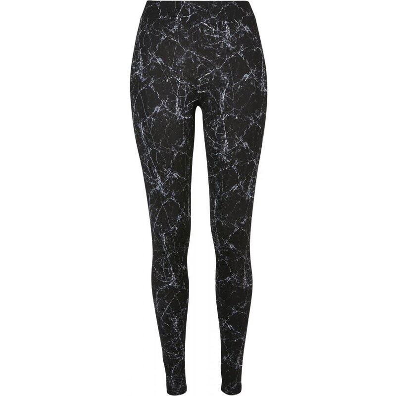 URBAN CLASSICS Ladies Soft AOP Leggings - blackmarble