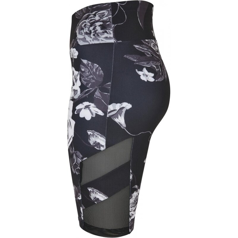 URBAN CLASSICS Ladies High Waist Tech Mesh AOP Cycle Shorts - darkflower