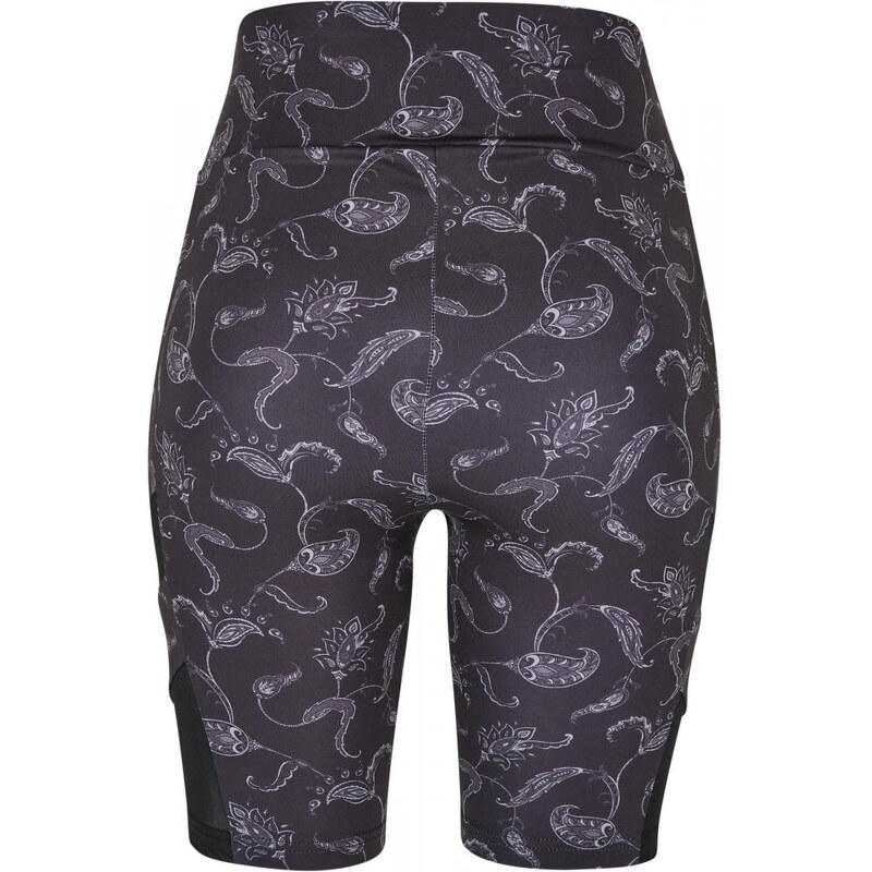 URBAN CLASSICS Ladies High Waist Tech Mesh AOP Cycle Shorts - blackpaisley