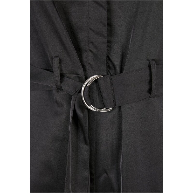 URBAN CLASSICS Ladies Satin Wide Leg Belt Jumpsuit