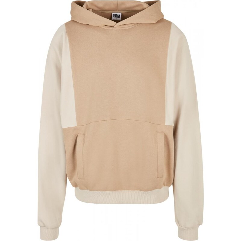 URBAN CLASSICS Cut On Sleeve Hoody - unionbeige/softseagrass