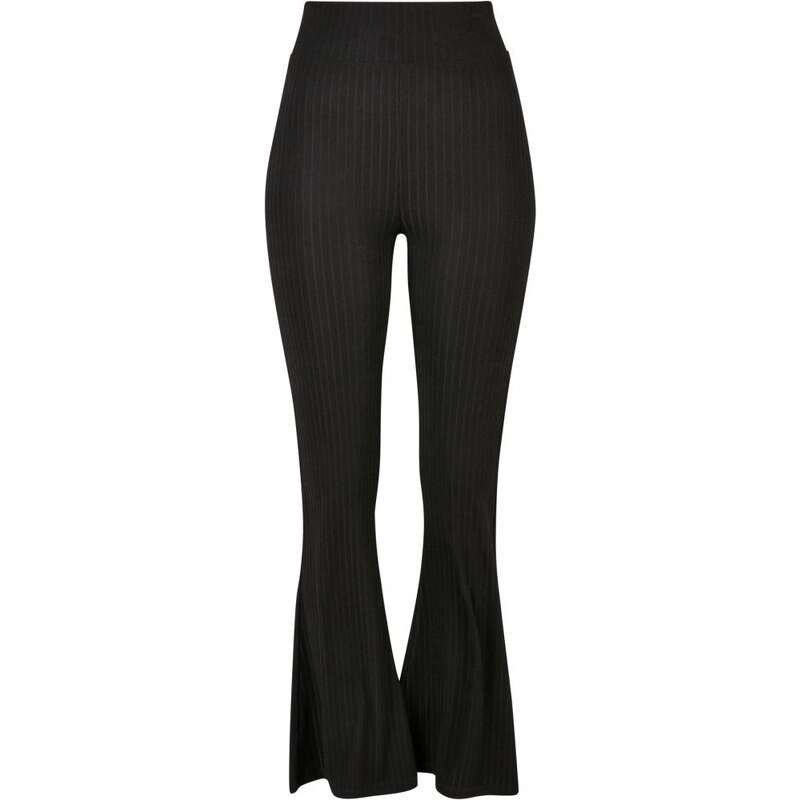 URBAN CLASSICS Ladies High Waist Rib Flared Leggings - black 115195706